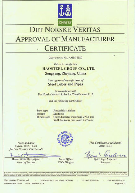 Cina Shanghai Haosteel Co., Limited Certificazioni